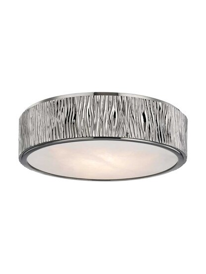 Crispin Large Led Flush Mount in Polished Nickel.